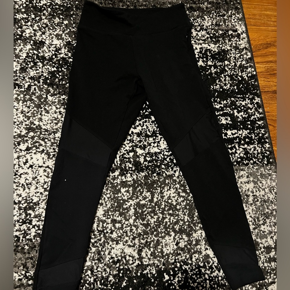 Pink (Victoria Secret) Black Mesh Yoga Leggings
